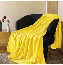 Fleece Throw Fleece Blanket- Yellow